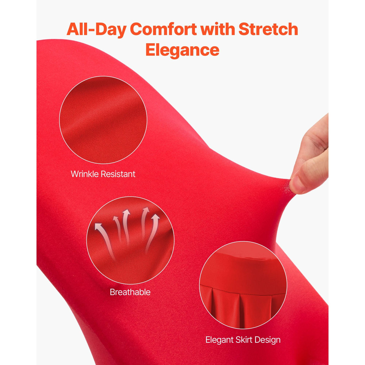 30 Pcs Red Chair Covers, Polyester Spandex Chair Cover, Stretch Slipcovers for Wedding Party Dining Banquet Flat-Front Chair Covers, Fits Chair Measures up to 20.08 x 17.72 x 37.4 inch