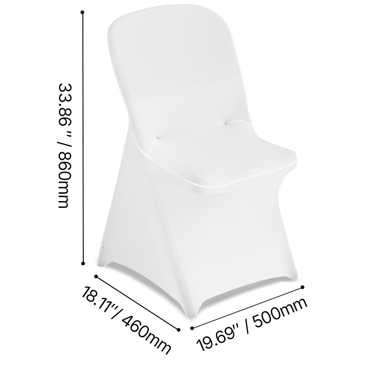 30 Pcs White Chair Covers, Polyester Spandex Chair Cover, Stretch Slipcovers for Wedding Party Dining Banquet Flat-Front Chair Covers, Fits Chair Measures up to 18.11 x 19.69 x 33.86 inch
