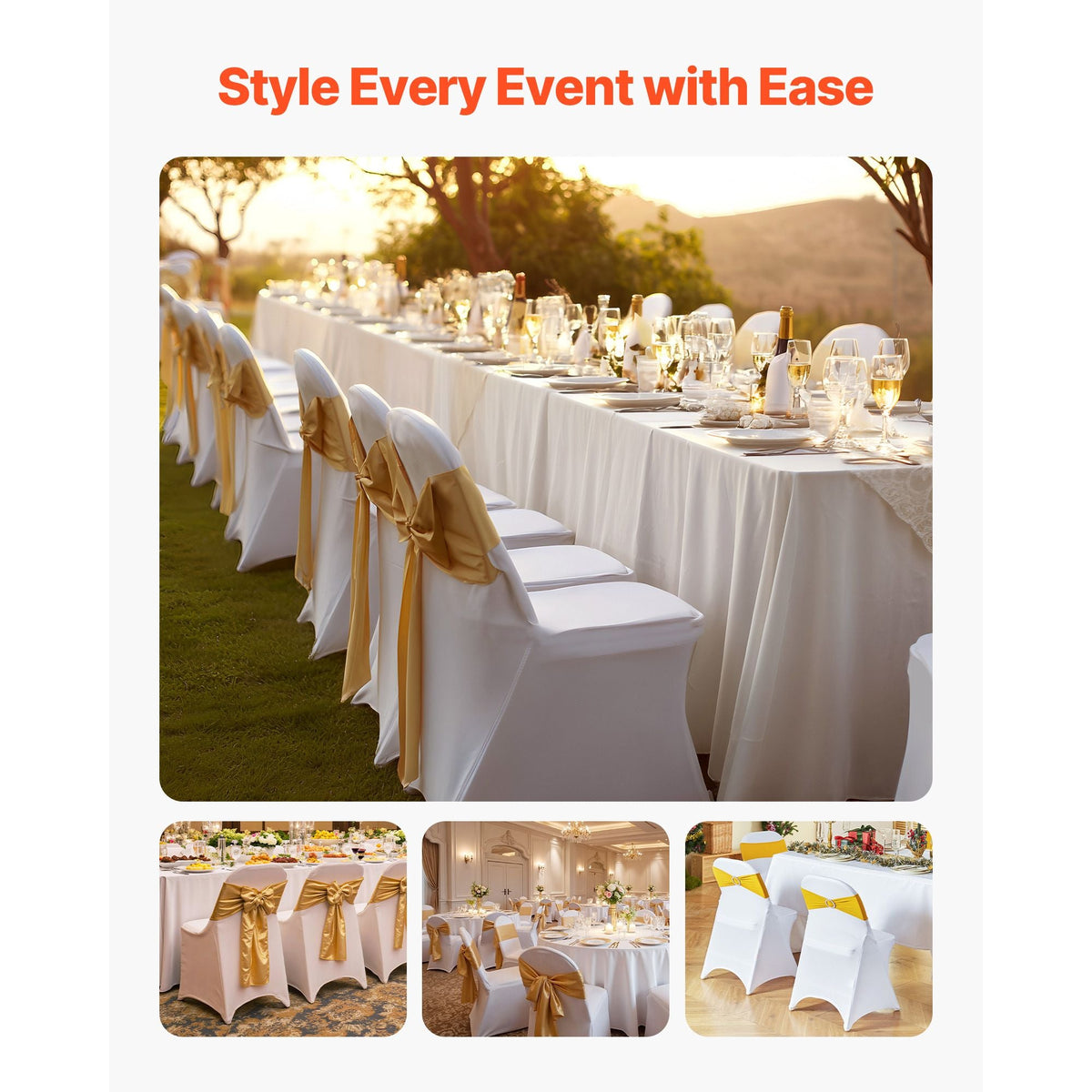 30 Pcs White Chair Covers, Polyester Spandex Chair Cover, Stretch Slipcovers for Wedding Party Dining Banquet Flat-Front Chair Covers, Fits Chair Measures up to 18.11 x 19.69 x 33.86 inch
