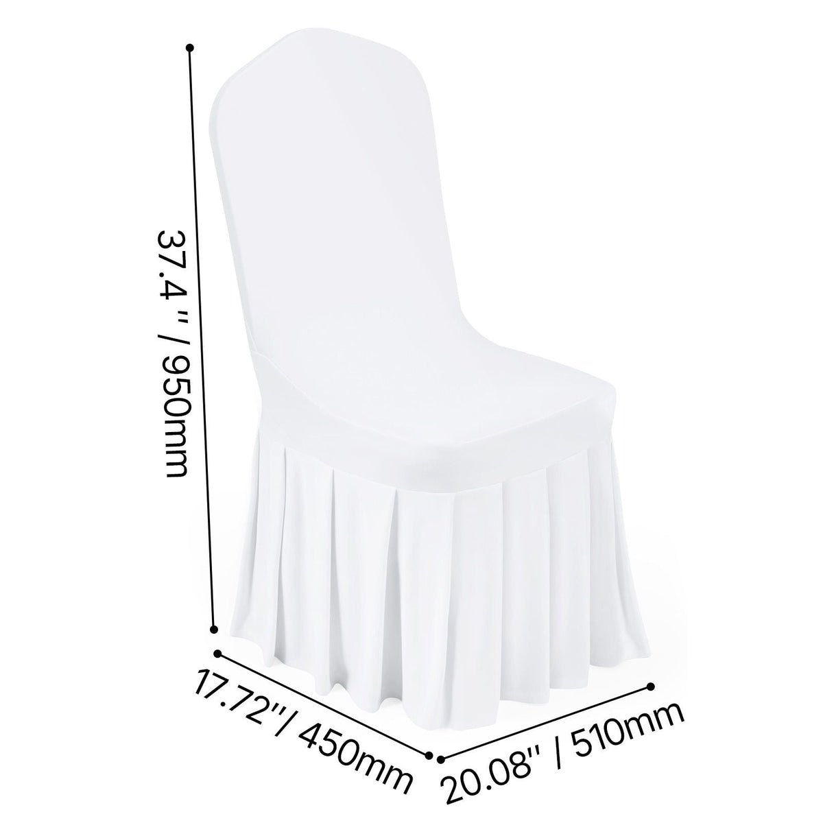 30 Pcs White Chair Covers, Polyester Spandex Chair Cover, Stretch Slipcovers for Wedding Party Dining Banquet Flat-Front Chair Covers, Fits Chair Measures up to 20.08 x 17.72 x 37.4 inch