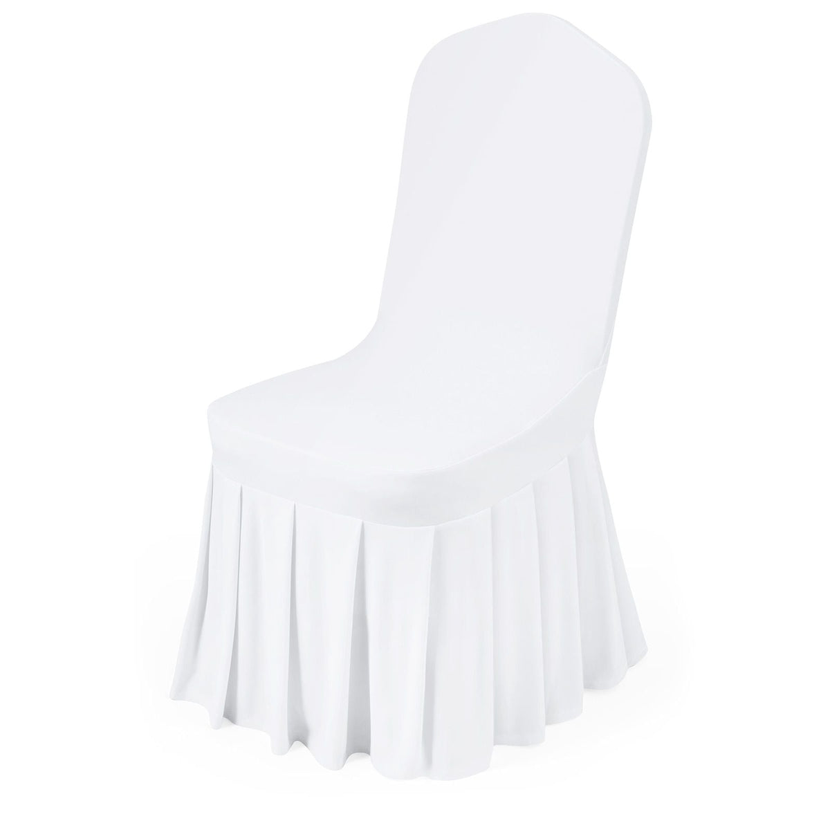 30 Pcs White Chair Covers, Polyester Spandex Chair Cover, Stretch Slipcovers for Wedding Party Dining Banquet Flat-Front Chair Covers, Fits Chair Measures up to 20.08 x 17.72 x 37.4 inch