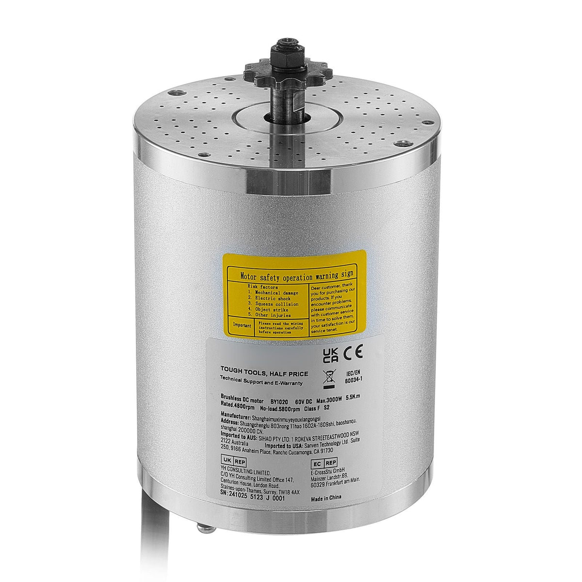 3000W Electric Brushless DC Motor, 60V 4800rpm Go Kart Electric Motor, Electric Dirt Bike Motor Engine for E-Bike Motorcycle Scooter DIY