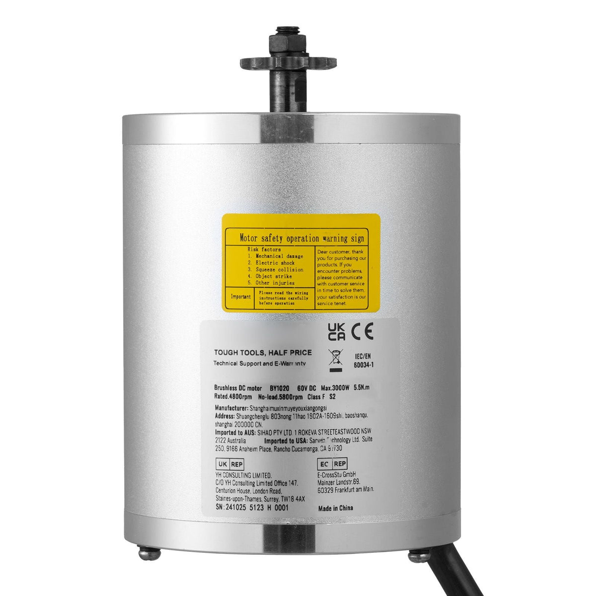 3000W Electric Brushless DC Motor, 60V 4800rpm Go Kart Electric Motor, Electric Dirt Bike Motor Engine for E-Bike Motorcycle Scooter DIY