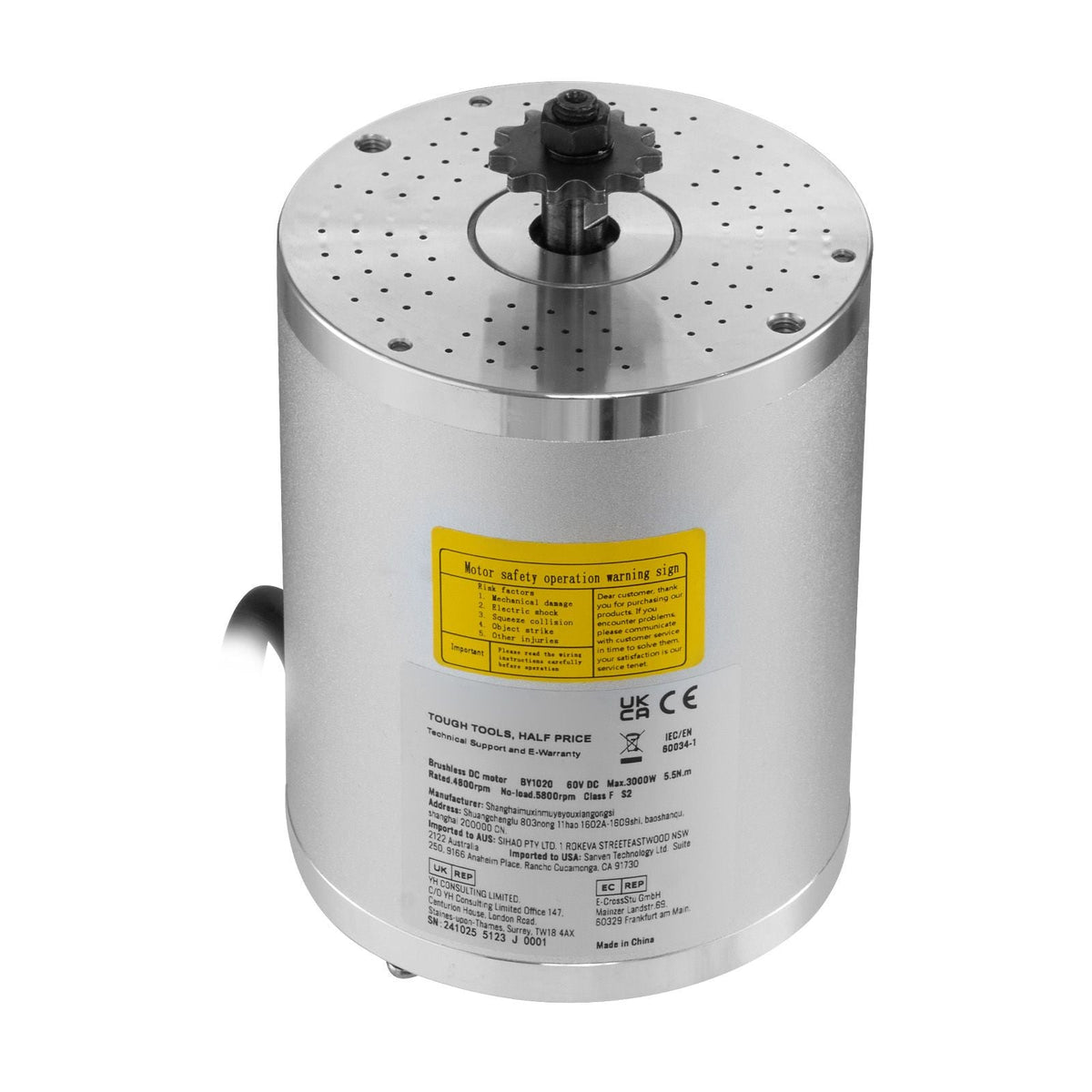 3000W Electric Brushless DC Motor, 60V 4800rpm Go Kart Electric Motor, Electric Dirt Bike Motor Engine for E-Bike Motorcycle Scooter DIY