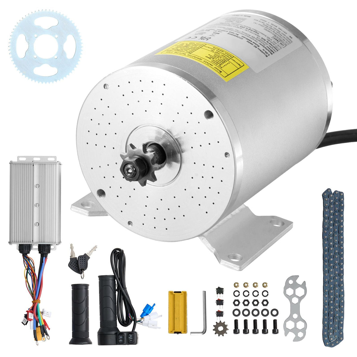 3000W Electric Brushless DC Motor Kit - 72V 4900rpm Motor with Upgraded Speed Controller and Throttle Grip Kit for Go Karts E-Bike Motorcycle Scooter DIY