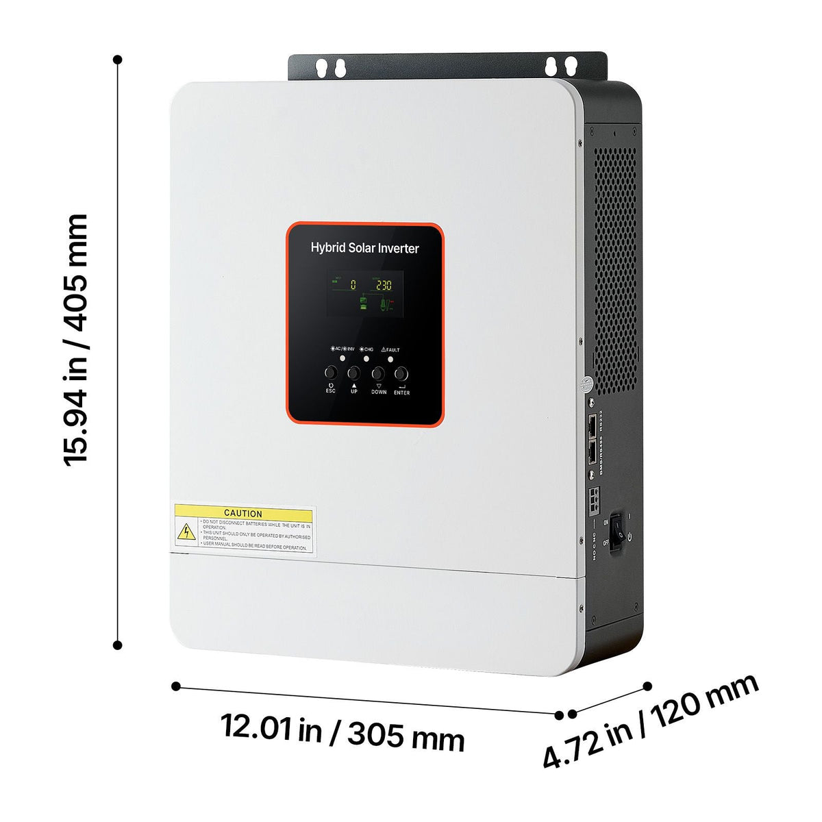 3000W Hybrid Solar Inverter, 24V DC to 230V AC, Pure Sine Wave Power Inverter Charger, Built-in 80A MPPT Solar Controller, Compatible with Lead Acid Lithium Battery, for Home, Camper, Off-Grid