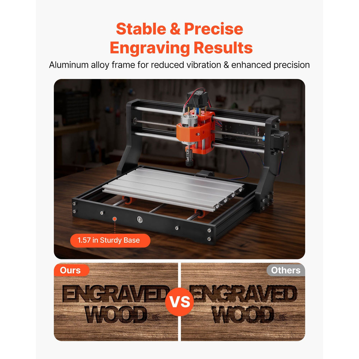 3018 CNC Router Machine, 60W Spindle, 3-Axis Wood Engraving Milling Machine, with 300 x 180 x 40 mm Working Area, Aluminum Alloy Structure, for Wood Acrylic Carving Cutting