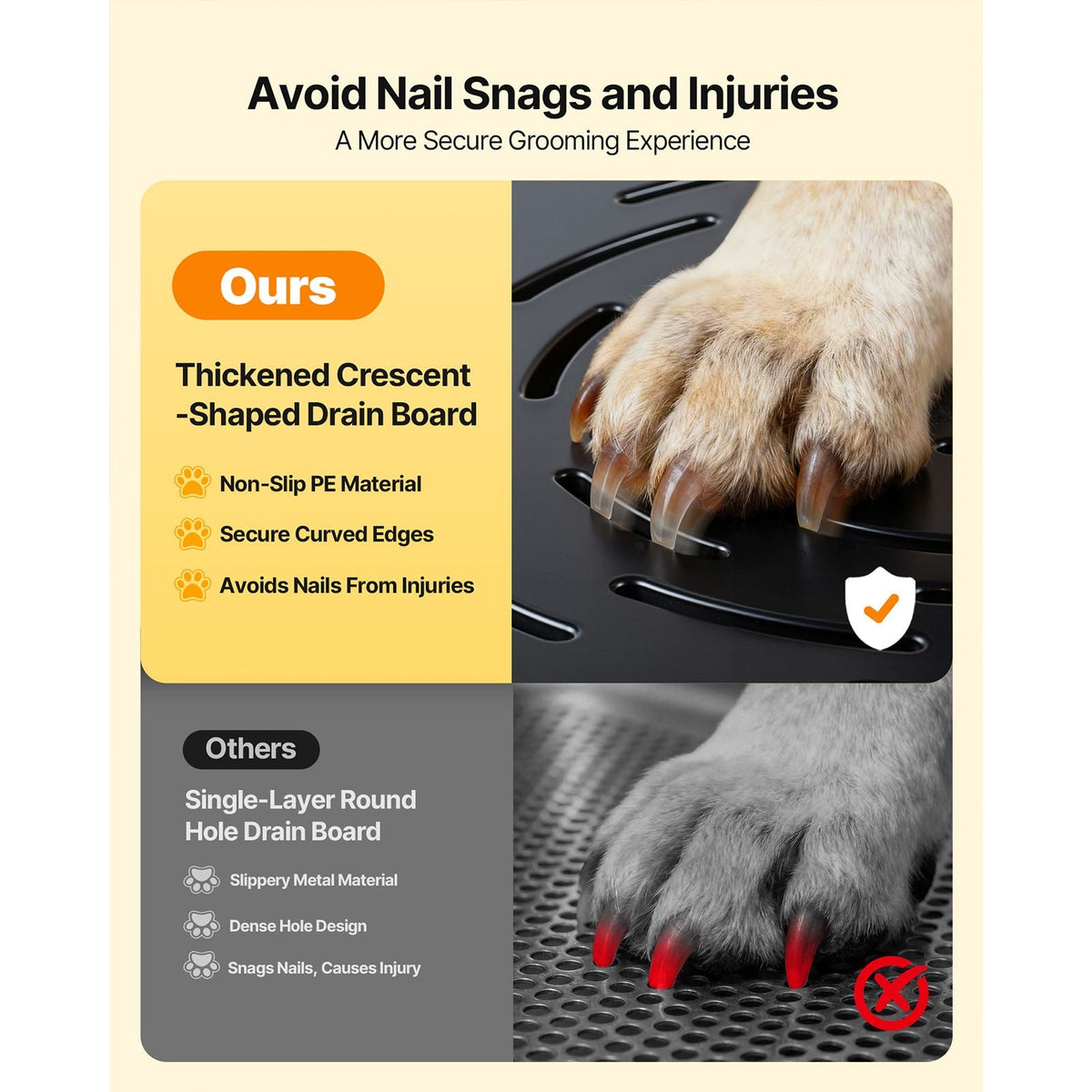 304 Stainless Steel Dog Washing Station, 61 Inch Pet Grooming Tub with Non-Slip Low-Slope Ramp, Storage Drawer, Hot & Cold Faucet, All-in-One Bath for Grooming Shop, Fits All Sizes (Left Door)