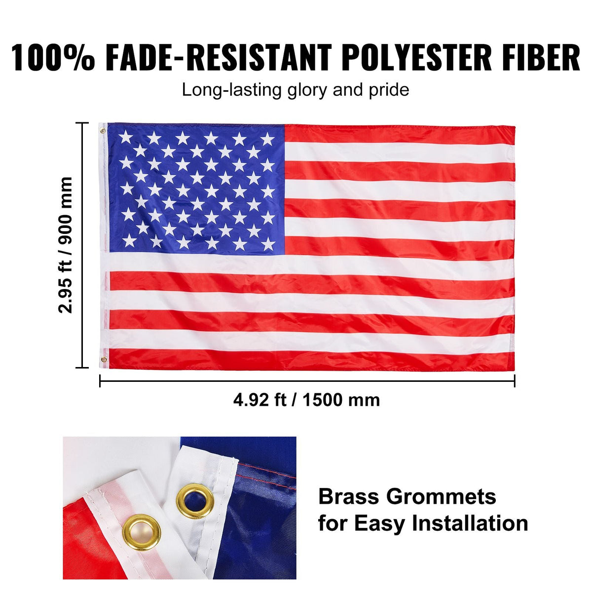 30FT Telescoping Flag pole Kit, Heavy Duty Aluminum Alloy in Ground Flag Poles for Outside, 3 Display Modes Flagpole with 3x5 American Flag, Professional Accessories, Silver