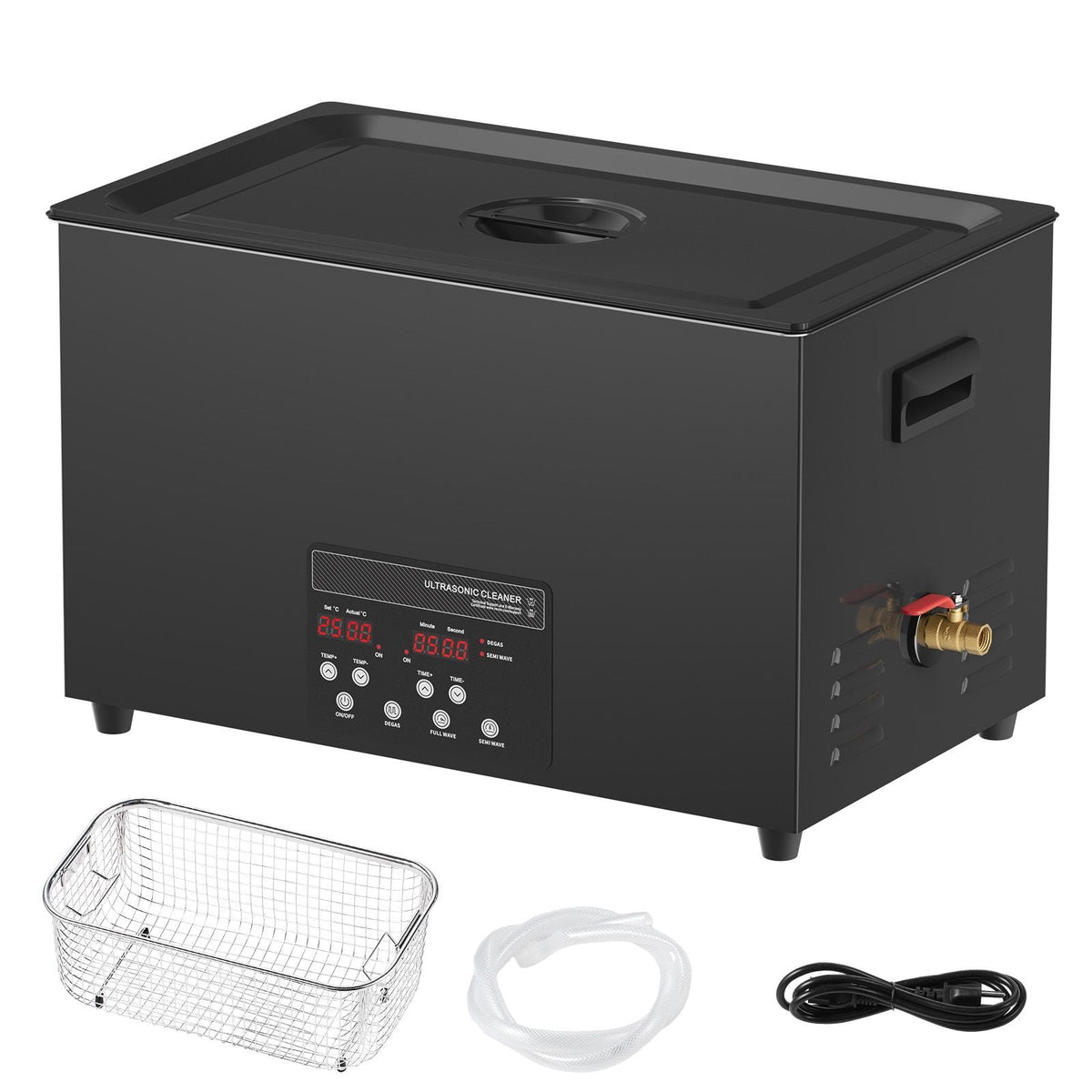 30L Ultrasonic Cleaner, 600W Digital Ultrasonic Cleaning Machine with Upgraded Degassing and Gentle Mode, 40kHz Industrial Ultrasound Cleaner with Timer and Heater for Retainer Jewelry Tools