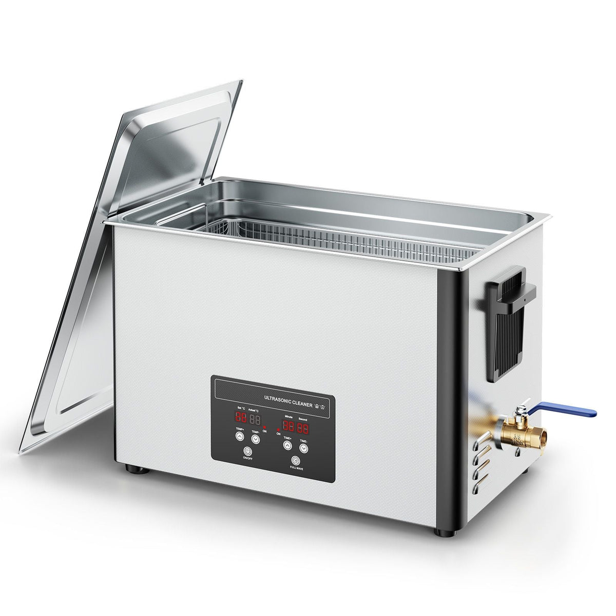 30L Ultrasonic Cleaner, Professional Ultrasonic Cleaner Machine with Cleaning Basket & Digital Display, 480W Stainless Steel 40kHz Industrial Cleaning Machine for Parts, Carburetors, Instruments