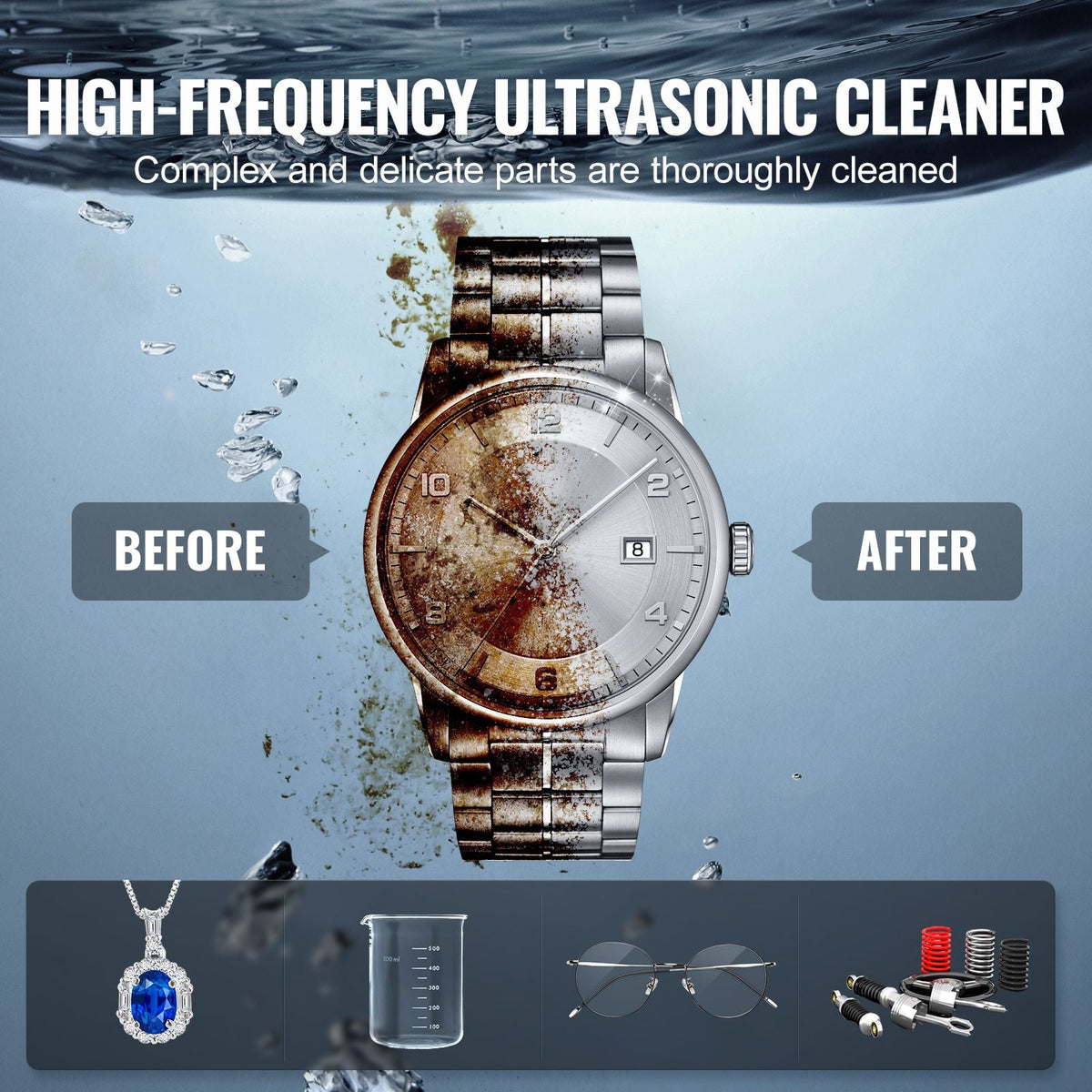 30L Ultrasonic Cleaner with Heater Timer & Basket, Professional Digital Sonic Cavitation Machine, 360W Cleaning Machine for Lab Tools, Metal Parts, Carburetor, Brass, Auto Parts, Engine Parts