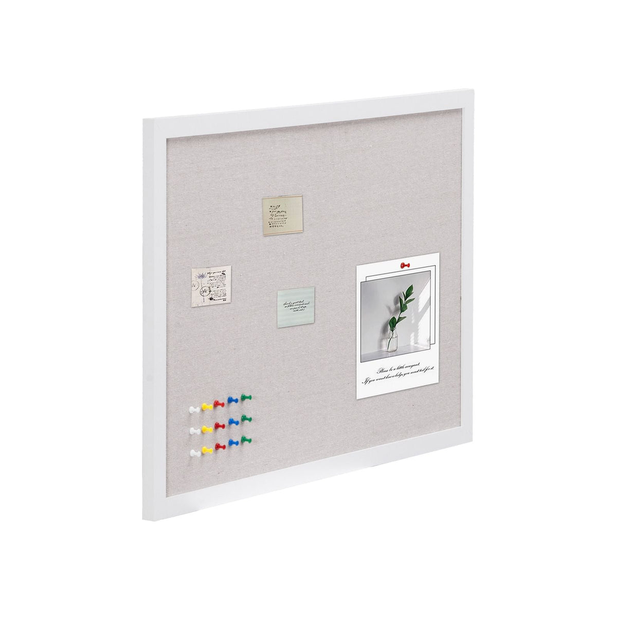30"x20" White Cork Board with Linen Surface – Stylish Wall-Mounted Bulletin Board for Home, School, Office – Elegant & Functional Noticeboard