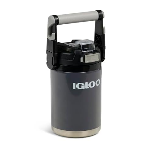 Igloo Rival Fusion 54OZ Insulated Water Jug, Large Water Bottle, Sports Water Jug, Grey