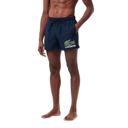 Lacoste Men's Core Collection Branding Mid-Thigh Swim Shorts
