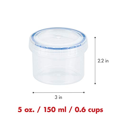 LocknLock Easy Essentials Twist Food Storage lids/Airtight containers, BPA Free, Short - 5 oz - for Candies, Clear - size: 5 Ounce