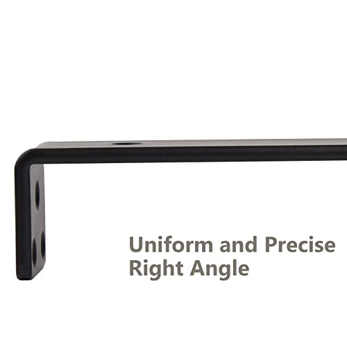 12-Pack 8 Inch Floating Shelf Brackets, Heavy Duty Hidden Shelves Bracket for Small Shelf, Kitchen Shelf, Nursery Shelf, Black Powder Coated Steel