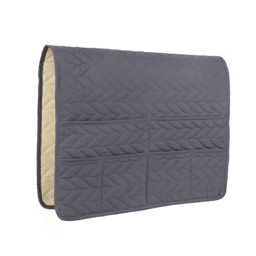 Waterproof No-slip Sofa Couch Remote Control Holder Chair Armrest Caddy Pocket Organizer Storage Bag for Cellphone Tablet Notepad Book Magazines DVD Eyewears Drinker Snacks Holder Pouch (Dark Grey) - color: Dark Grey
