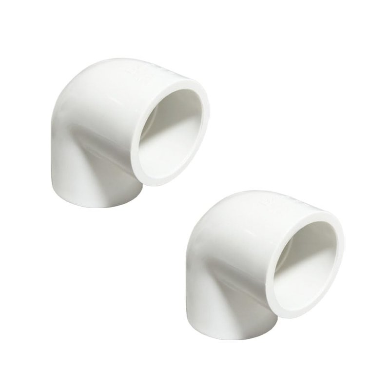 HayEastdor 2PCS 1-1/2 Inch White PVC 90 Degree Elbow Adapter Pipe Fittings 2 Way Right Angle Pipe Corner Coupling Connectors for Sprinkler, Drip Irrigation System HE051-1-1/2