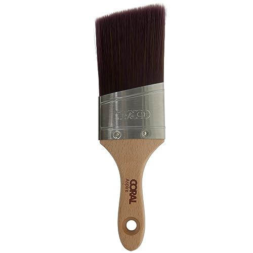 Coral 31753 Aspire 2 inch Paint Brush Professional Firm Angled Cut with Oval Stubby Short Profile for Fast Accurate Cutting-in Ultra-Smooth Finish with Trade Emulsion or Gloss FSC Wood Handle
