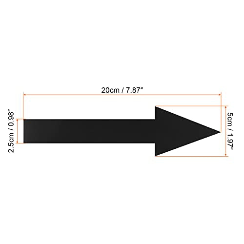 8"x2" Arrow Sticker Black, 10 Pack PVC Removable Self Adhesive Waterproof Floor Decal Wall Marking Arrow Sign for Road Instructions, Wall Stickers and Murals