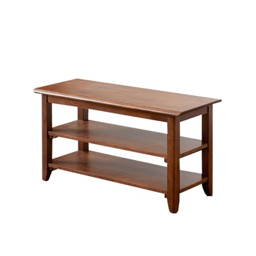 XKZG Storage Bench Wooden Shoe Rack Bench Rustic Solid Wood Entryway Bench (Brown,31.5") - color: Brown, size: 31.5"W x 11.8"D x 16.5"H