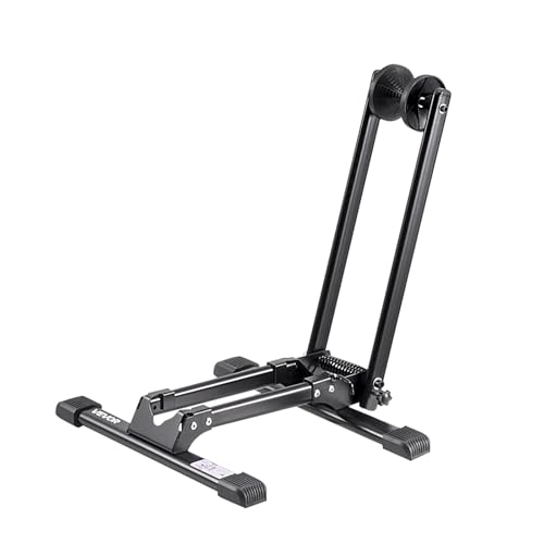 VEVOR Bike Rack, Fits 20 to 29 Inch Mountain & Road Bikes, Alloy Steel Rust-Resistant Bike Floor Stand Rack, Foldable Bicycle Stand for Entryway, Garage, Home Bikes Parking & Storage, 1 Pack, Black