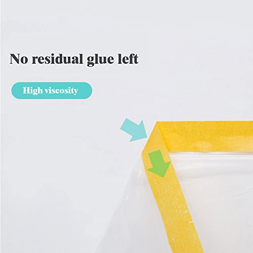 Pre- Taped Masking Film - for Automotive Covering Painting Paint Masking (Size - 5 x 65-Feet roll.Thickness -0.23Mil)