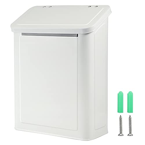 Picowe Magnetic Laundry Storage, Large Metal Lint Holder Bin with Lid for Laundry Room, Space-Saving Trash Container Hanging on Dryer, Washer or Wall Mount Trash Bin (White) - color: White
