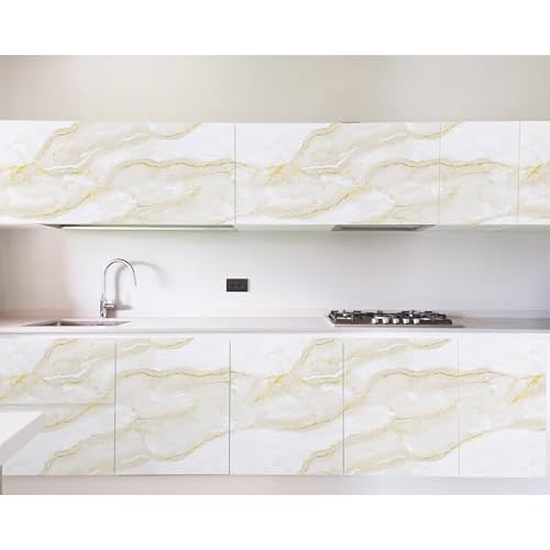 Anmon Marble Contact Paper Peel and Stick Wallpaper,Thickened Self Adhesive Waterproof Vinyl Film Faux Granite Roll Removable for Countertop Kitchen Bathroom Cabinet 17.7" x 236"
