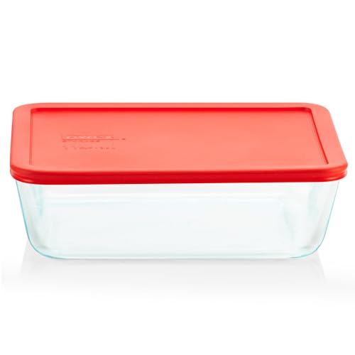Pyrex Simply Store Glass Food Storage Container, Snug Fit Non-Toxic Plastic BPA-Free Lids, Freezer Dishwasher Microwave Safe, 11 Cup - size: 11 Cup