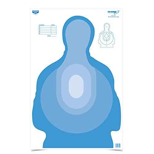 Birchwood Casey Eze-Scorer Transitional Blue Shoot-Up Brilliant White Paper Targets for Indoor and Outdoor Use, 100 Targets
