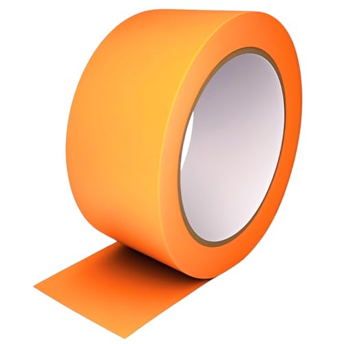 2 inch Orange Painters Tape,Wide Masking Washi Tape Bright Colours Easy to Remove Doesn't Seep Out Used for Marking Areas Covering Walls Tile Seam Getting Clean Crisp Lines 55 Yards