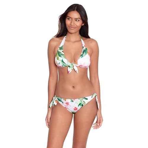 Lauren Ralph Lauren Women's Watercolor Tropical Floral Side Tie Scoop Hipster