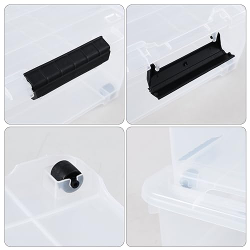 20 Quart Under Bed Plastic Storage Bins, 4-Pack Clear Under Bed Storage Box with Wheels - size: 20 Quart