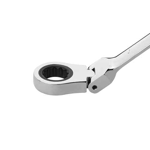 MAXPOWER 13mm Flexible Gear Wrench, Industrial Grade Ratchet Combination Spanner, Forged Heat-Treated Cr-V Steel 12 Point Flex-Head, Metric