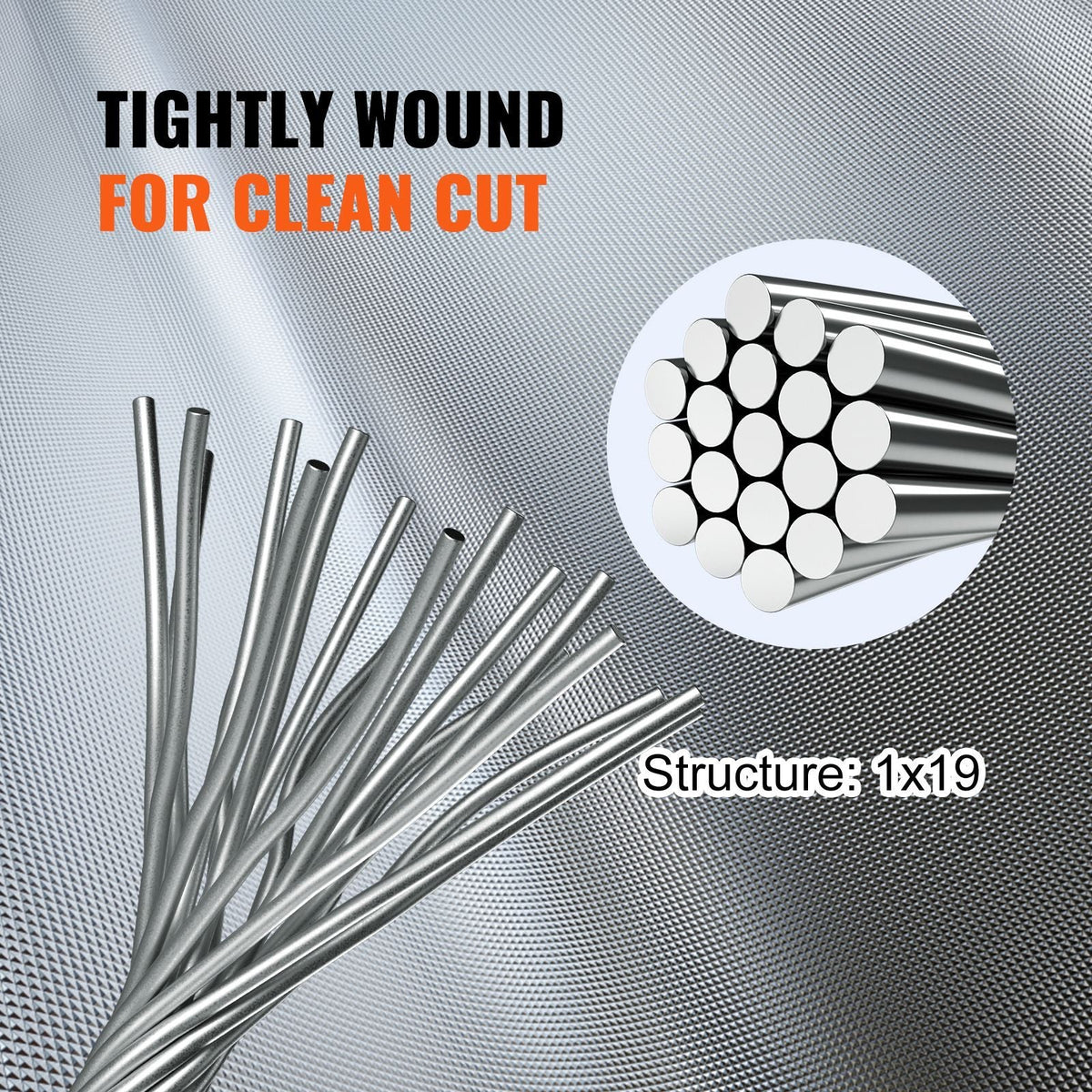 316 Stainless Steel Cable 1/8" 1x19 Steel Cable Wire Rope 150M/500FT Cable Railing Transport Wire Rope Cable for Railing Decking DIY Balustrade(150M)