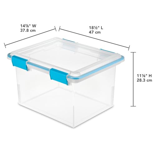Sterilite 16-Pack Gasket Box, Weather-Resistant Storage Bins with Latching Lids, 32 Quart - Heavy-Duty Organizing Containers for Closet, Bathroom, and Office - size: 32 Quart, style: 16 Pack