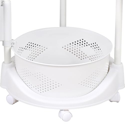 3 Tier Kitchen Storage Rack, Rotating Storage Shelf with Lockable Casters Multi-Layer Kitchen Storage Shelf Vegetable Rotating Shelf Organizer Stackable Storage Shelf Round Storage Cart - size: 3 Tier