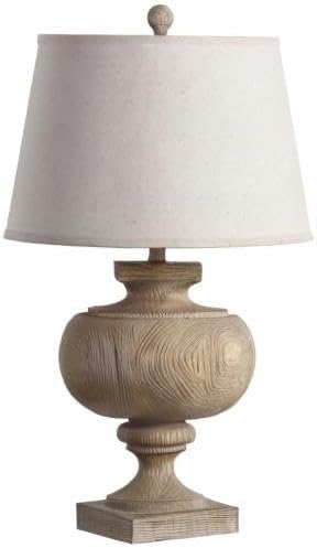 SAFAVIEH Lighting Collection Prescott Rustic Farmhouse Wood Finish 31-inch Bedroom Living Room Home Office Desk Nightstand Table Lamp (LED Bulb Included)