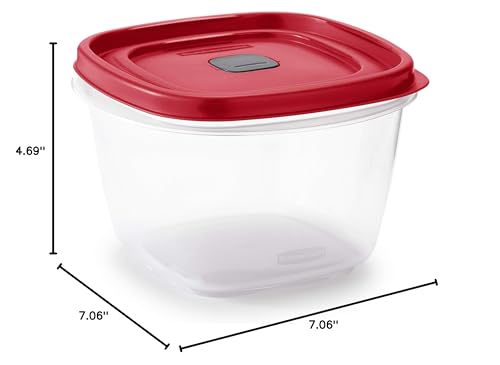 Rubbermaid Easy Find Vented Lid Food Storage Containers 7-Cup Red - color: Red, size: 7 Cup