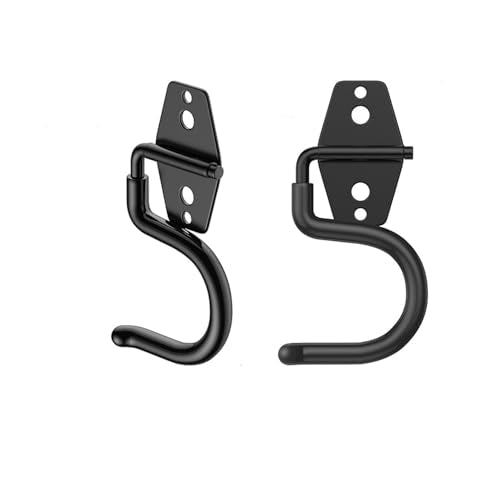 2 Pack Broom Holder Wall Mount Heavy Duty Mop Hanger with Screws Anchors Stand-Alone Hook Handle Grabber Gripper Organizer for Garage Storage Cleaning Tools Mops Garden Hammer Shovel