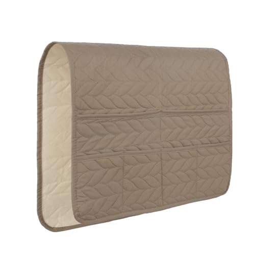 Waterproof No-slip Sofa Couch Remote Control Holder Chair Armrest Caddy Pocket Organizer Storage Bag for Cellphone Tablet Notepad Book Magazines DVD Eyewears Drinker Snacks Holder Pouch (Khaki) - color: Khaki