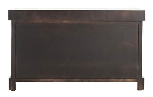 SAFAVIEH Home Collection – Freddy Brown Storage Bench with Wicker Baskets & Cushion, Entryway Seating Bench, Fully Assembled (AMH5736A) - color: Brown