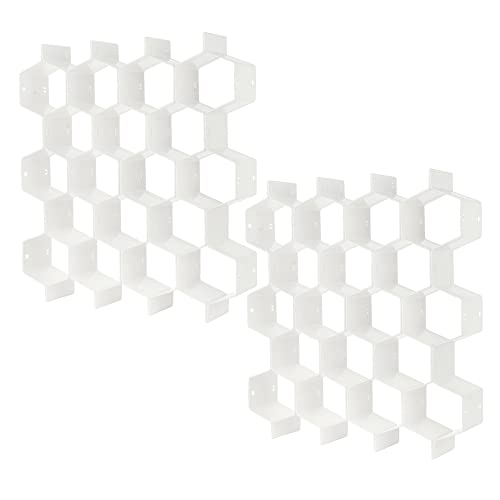 Poeland Drawer Divider Organizer 8pcs DIY Plastic Grid Honeycomb Drawer Divider White 2 Pack - color: White(2pack)