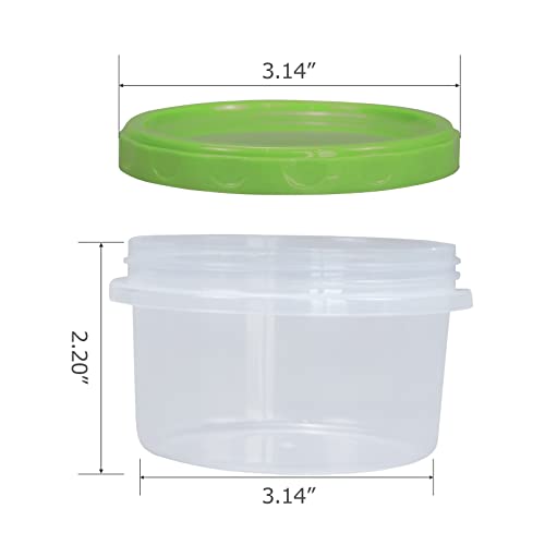 Jucaifu 16 Pack 8 Ounce reuseable small plastic freezer storage container jars with screw lid for food snacks lunch Green - color: Green(16PCS)