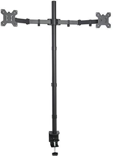 VIVO Dual Monitor Stand Up Desk Mount Extra Tall 39 inch Pole, Fully Adjustable Stand for up to 27 inch Screens, Black, STAND-V012