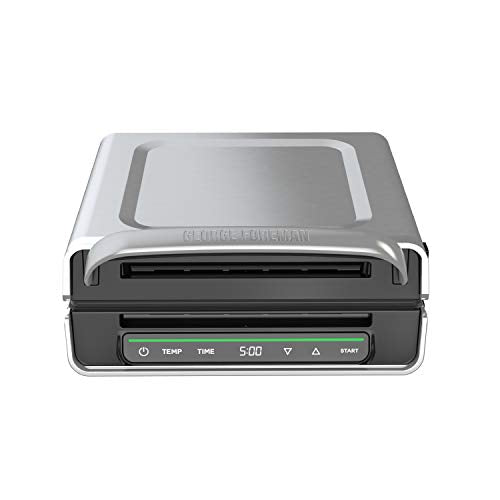 George Foreman Smokeless - Digital Smart Select, Family Size (4-6 Servings), Stainless Steel, GRD6090B