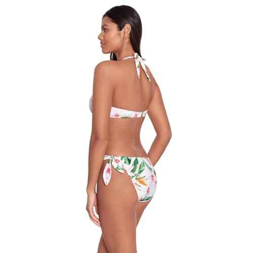 Lauren Ralph Lauren Women's Watercolor Tropical Floral Side Tie Scoop Hipster