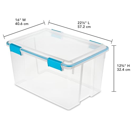 Sterilite 12-Pack Gasket Box, Weather-Resistant Storage Bins with Latching Lids, 54 Quart - Heavy-Duty Organizing Containers for Closet, Bathroom, and Office - size: 54 Quart, style: 12 Pack